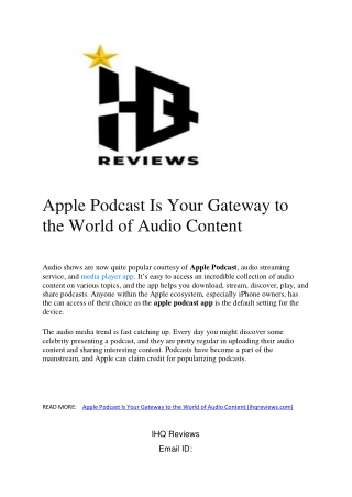 Apple Podcast Is Your Gateway to the World of Audio Content