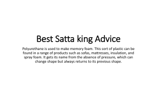 Best Satta king Advice