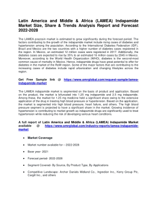 Latin America and Middle & Africa (LAMEA) Indapamide Market