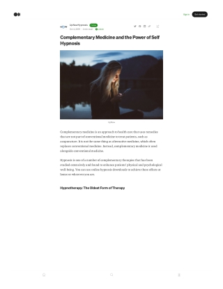 Complementary Medicine and the Power of Self Hypnosis