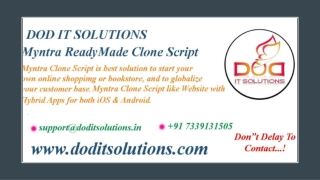 Online Readymade Myntra Clone System - DOD IT SOLUTIONS