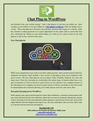 Chat Plug-in WordPress