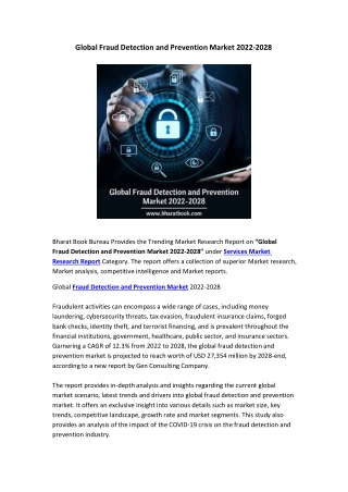 Global Fraud Detection and Prevention Market 2022-2028