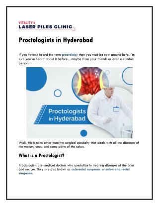 Proctologists in Hyderabad