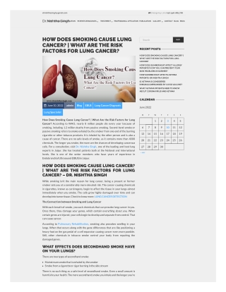 How Does Smoking Cause Lung Cancer? What Are the Risk Factors for Lung Cancer?