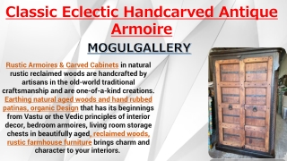 Classic Eclectic Handcarved Antique Armoire