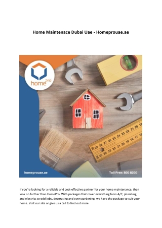Home Maintenace Dubai Uae - Homeprouae.ae