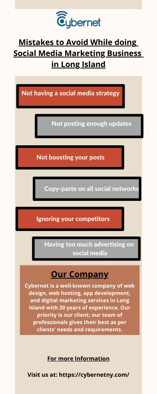 Mistakes to Avoid While doing  Social Media Marketing Business  in Long Island