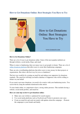 Best Strategies to Get Donations Online