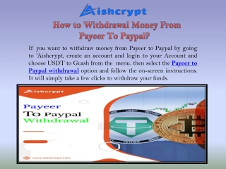 How to Withdrawal Money From Payeer To Paypal
