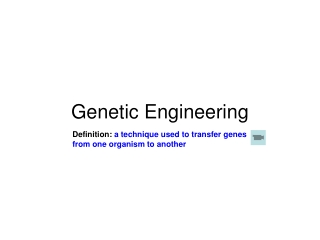 Molecular Genetics (part 2) - Genetic Engineering