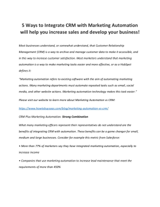 Marketing Automation vs CRM