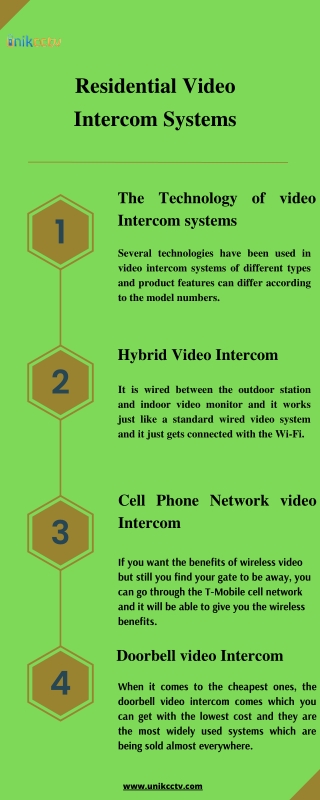 Residential Video Intercom Systems