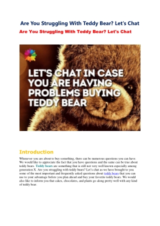 Are You Struggling With Teddy Bear