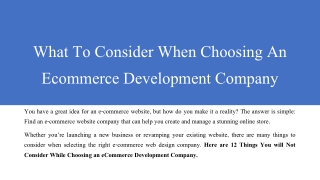 What To Consider When Choosing An Ecommerce Development Company_