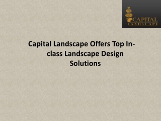 Capital Landscape Offers Top In-class Landscape Design Solutions