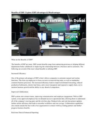 Best Trading erp software in Dubai