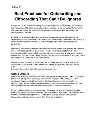 Best Practices for Onboarding and Offboarding That Can't Be Ignored