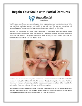 Regain Your Smile with Partial Dentures
