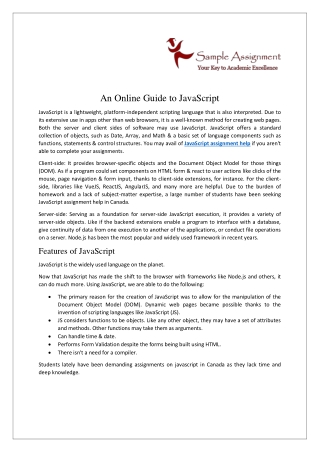 An Online Guide to JavaScript