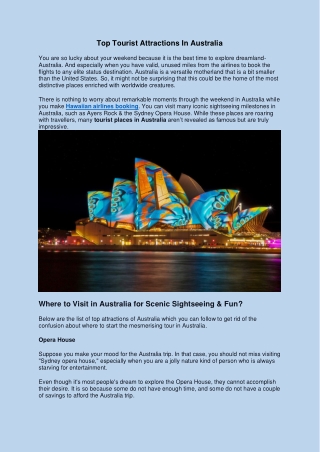 Top Tourist Attractions In Australia