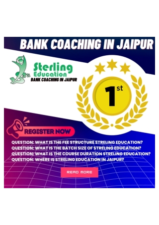 Best Bank Coaching In Jaipur Sterling Education