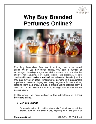 Why buy branded perfumes online