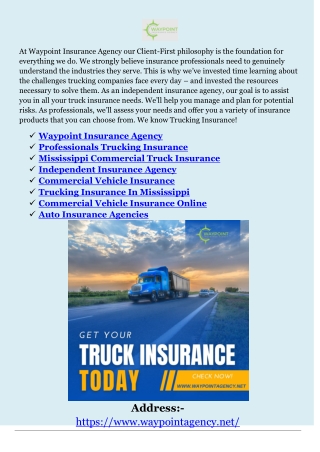 Trucking Insurance In Mississippi