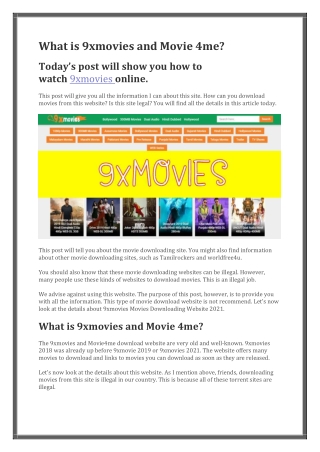 What is 9xmovies and Movie 4me