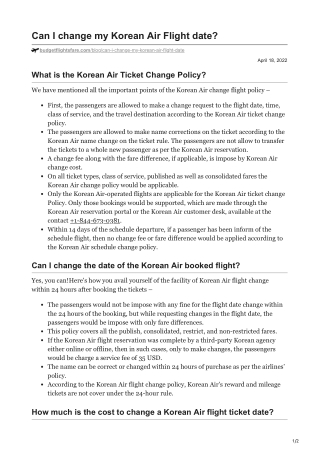 How Can you change the Korean Air Flight date? Complete Process.