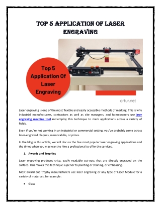 Top 5 Application Of Laser Engraving