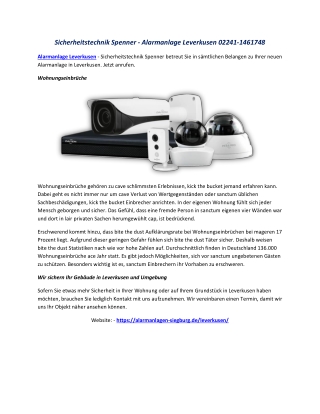 Sicherheitstechnik Spenner - Alarmanlage Leverkusen 02241-1461748