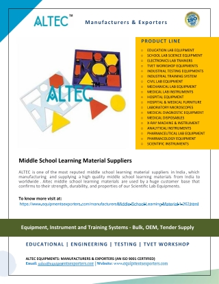 Middle School Learning Material Suppliers