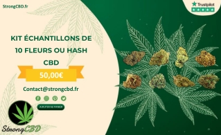 KIT ÉCHANTILLONS DE 10 FLEURS OU HASH CBD - STRONGCBD.FR