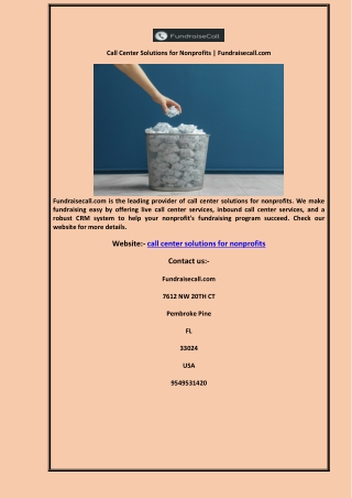 Call Center Solutions for Nonprofits | Fundraisecall.com