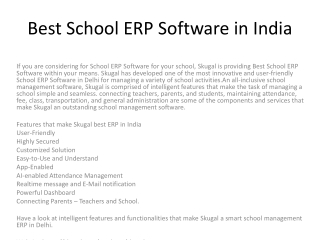 Best School ERP Software in India