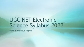 UGC NET Electronic Science Syllabus 2022 - Book & Previous Papers