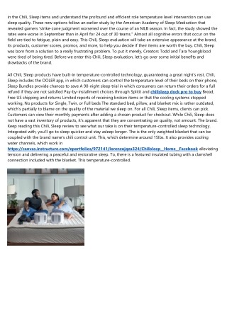 Chilisleep™ Announces Sleep Tech Collaboration With ...