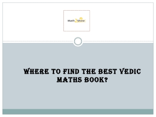 Where to find the Best Vedic Maths Book