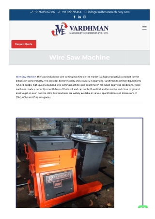 60 HP Wire Saw Machine | 60 HP Wire Saw Machine Manufacturer and suppliers