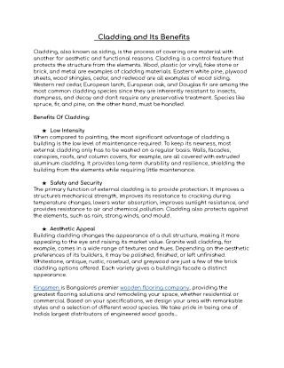 Cladding and Its Benefits