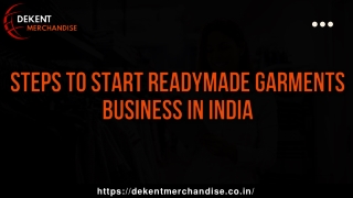 Steps to start readymade garments business in India