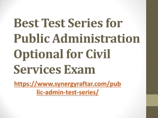 IAS Mains Public Administration Test Series