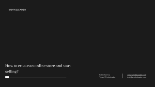 How to create an online store and start selling