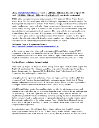 Printed Battery Market
