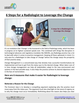 6 Steps for a Radiologist to Leverage the Change