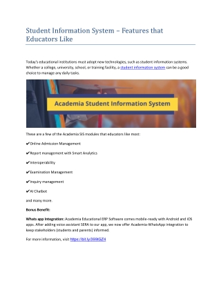 Student Information System – Features that Educators Like