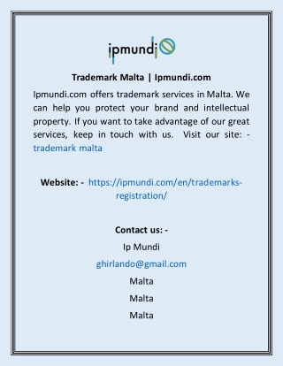 Trademark Malta  Ipmundi
