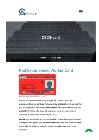 Red Experienced Technical Card