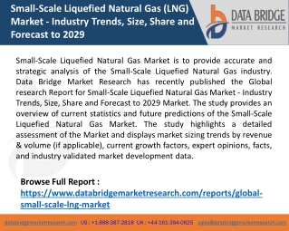Small-Scale Liquefied Natural Gas (LNG) Market  - Industry Trends, Size, Share and Forecast to 2029